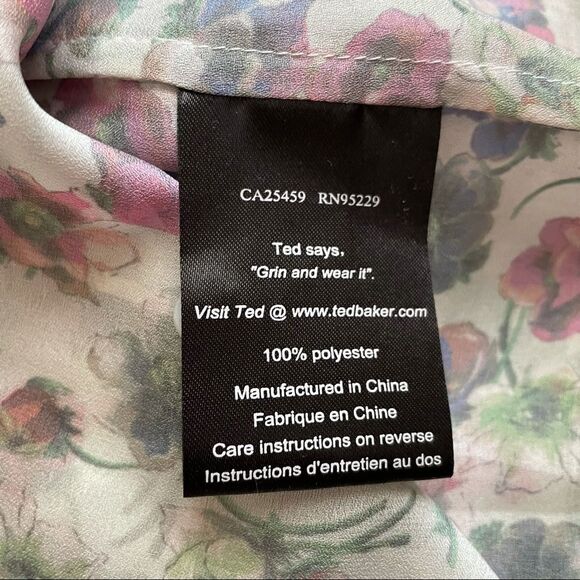 Ted Baker London Floral Print Jadii Blouse Size 3 - Picture 8 of 11